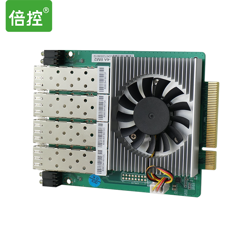 倍控X710/I350/82599萬(wàn)兆光纖網(wǎng)卡模板4SFP接口，8XPCI-E標(biāo)準(zhǔn)插槽軟路由網(wǎng)卡opt710 opt599 c236的10G網(wǎng)卡